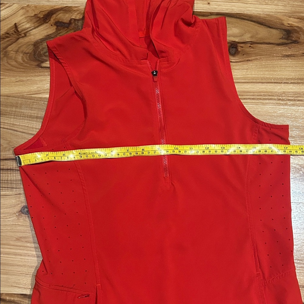 Women’s Hooded Swim Cover-Up Dress - Red/Orange - Picture 2 of 5